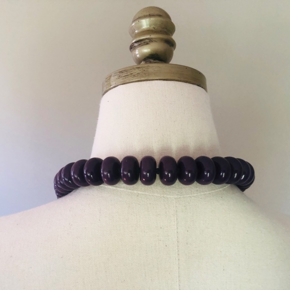 Large Black Bead Long Necklace - Picture 4 of 5